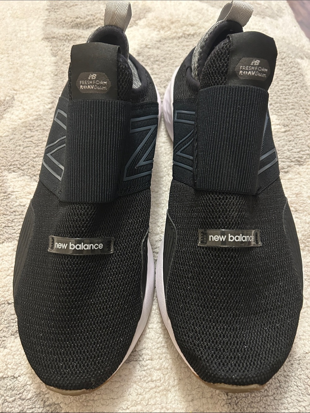 New Balance Men’s Slip-On Athletic Sneakers — Black with White Sole Size: 8.5